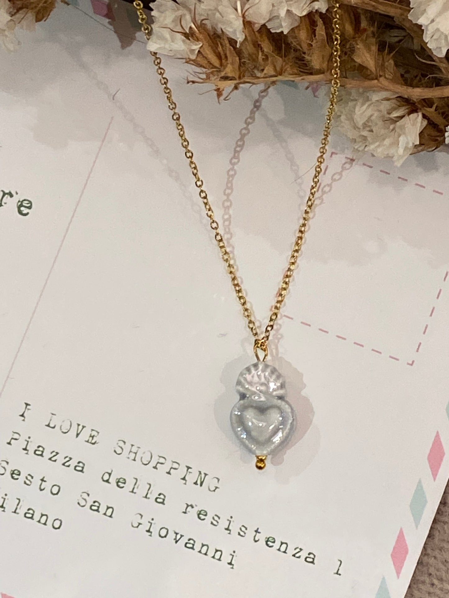 Collana 0014 Cuore Sacro - GRIGIO