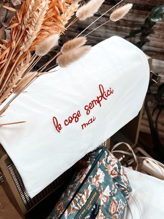 T-shirt V0702 le cose semplici mai - BIANCO/rosso