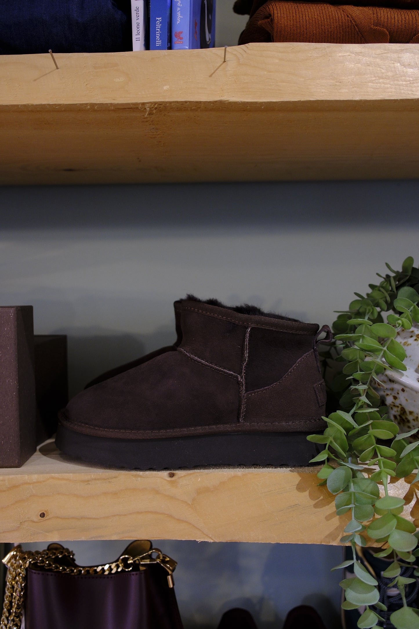 Scarponcini para alta camoscio esterno pelo intern - MARRONE