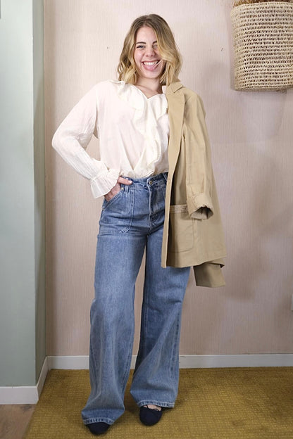 Jeans DY939 palazzo - DENIM CHIARO