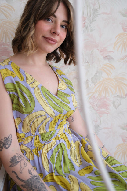 Midi dress fantasia banane - LILLA