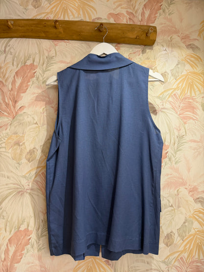 Gilet un bottone - AZZURRO