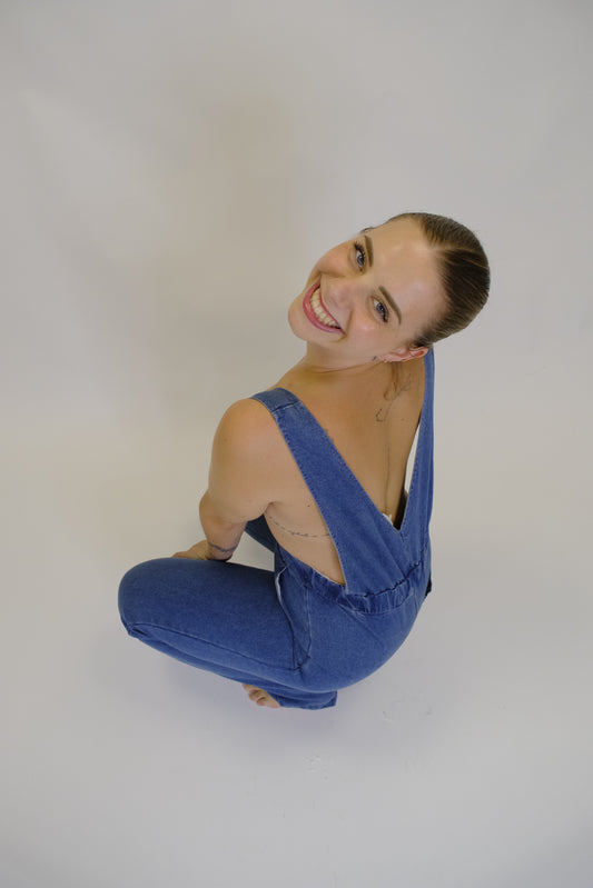 Salopette Scollo V 2bottoni - DENIM
