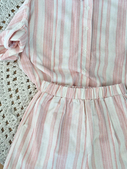 Completo Camicia Shorts a Righe - ORO ROSA