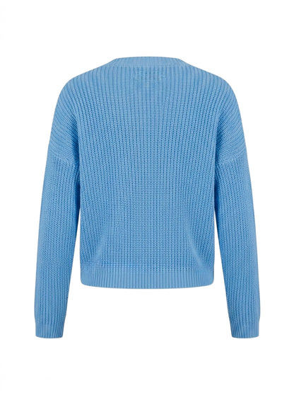 Cardigan con bottoni - AZZURRO