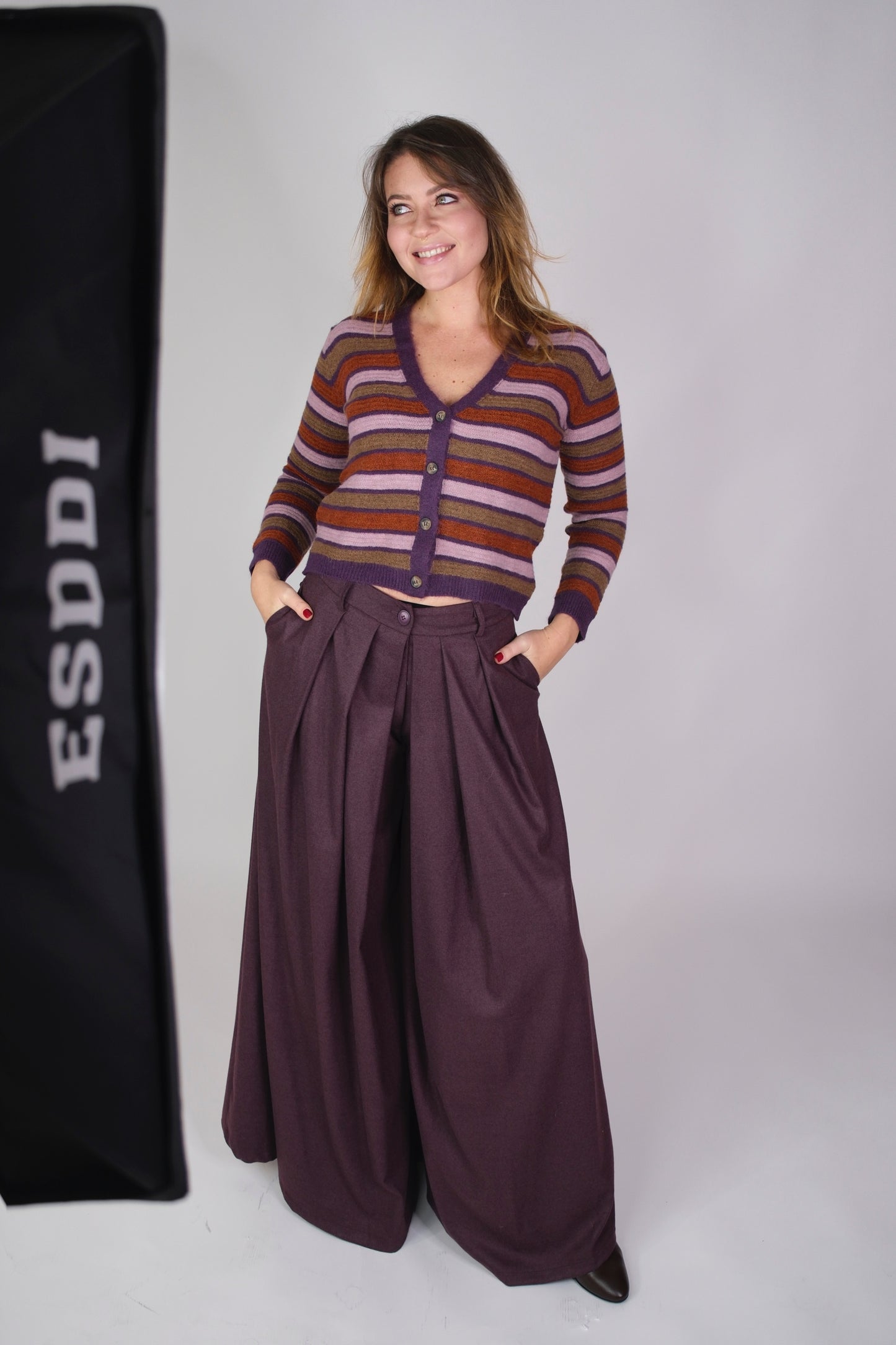 Pantaloni a gamba larga e pence - BORDEAUX