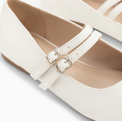 Ballerine con cinturini - BIANCO