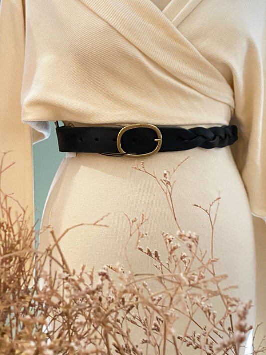 W1915 woven belt - BLACK