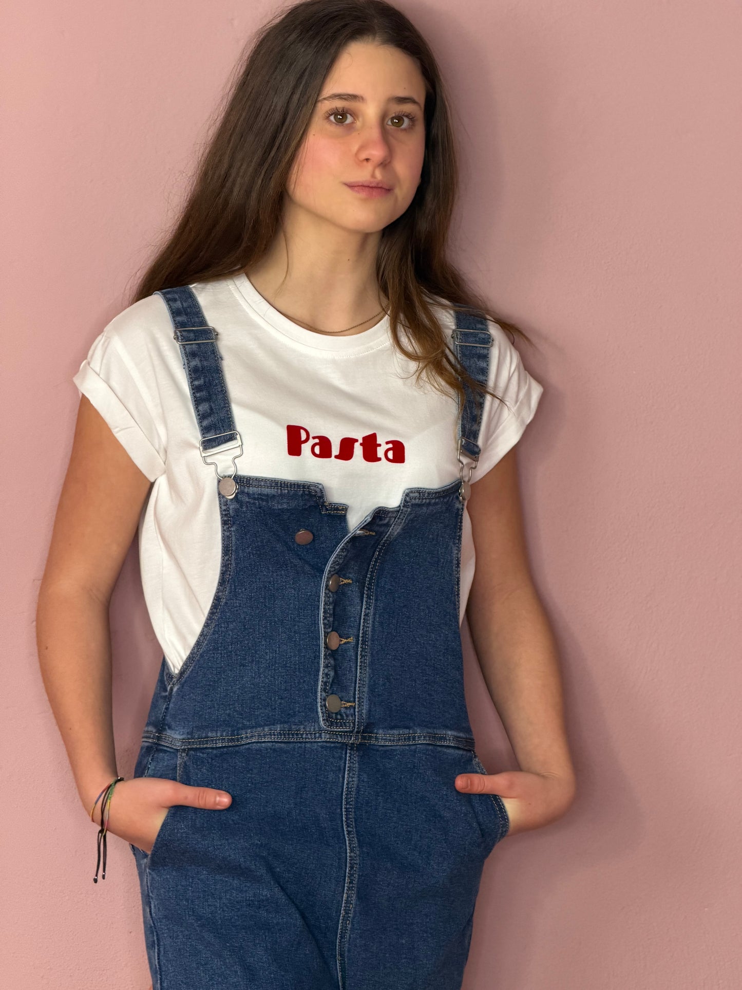 T-shirt stampa Pasta - ROSSO