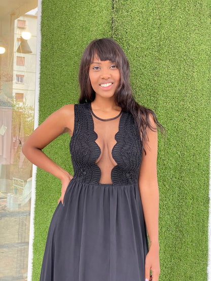W762p20 ceremony dress - BLACK
