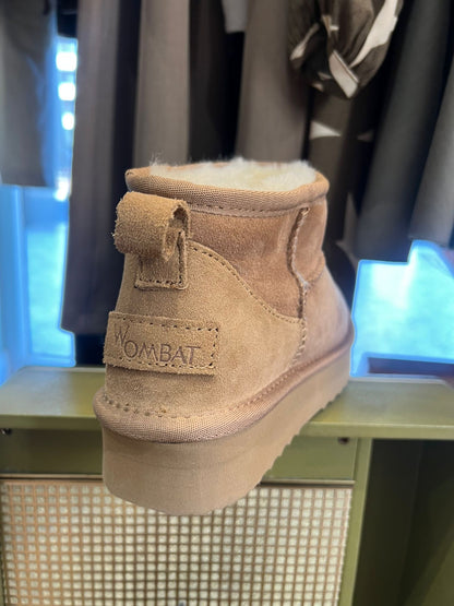 Scarponcini para alta camoscio esterno pelo intern - BEIGE