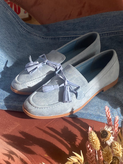 Mocassino camoscio - CELESTE