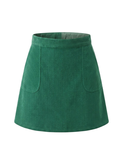 Gonna velluto a coste - VERDE