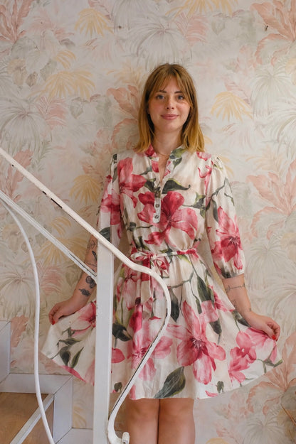 Abito floreale - BEIGE