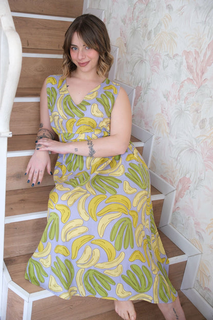 Midi dress fantasia banane - LILLA