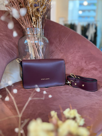 Borsa PHILOMENE a tracolla in pelle - BORDEAUX