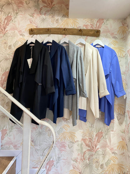 005 raw cut jacket - BLUE