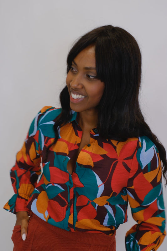 Camicia fantasia foliage - MULTICOLOR