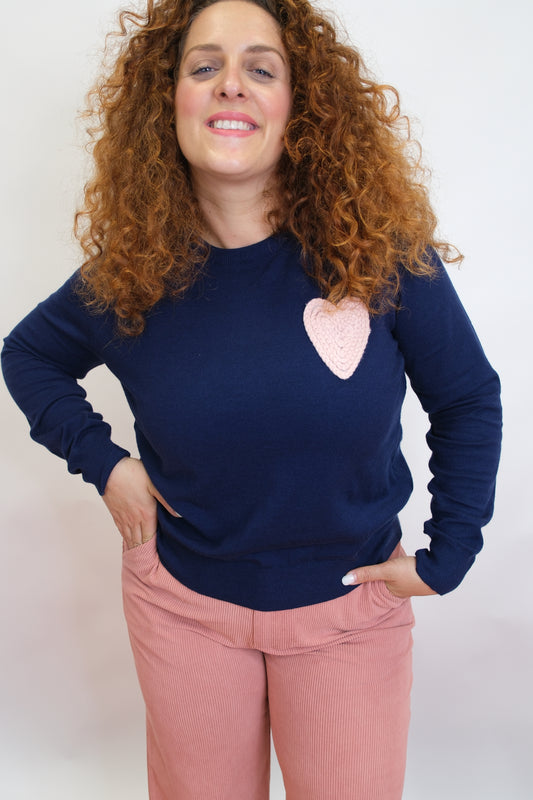 Maglia cuore su lato - BLUE