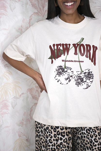 T-shirt New York Ciliegia - BURRO