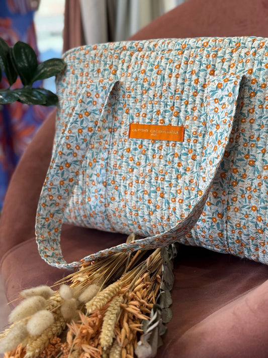 WEEKEND patterned bag - WHITE/ORANGE