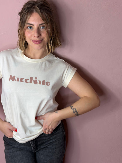 T-shirt stampa Macchiato - MOCHA