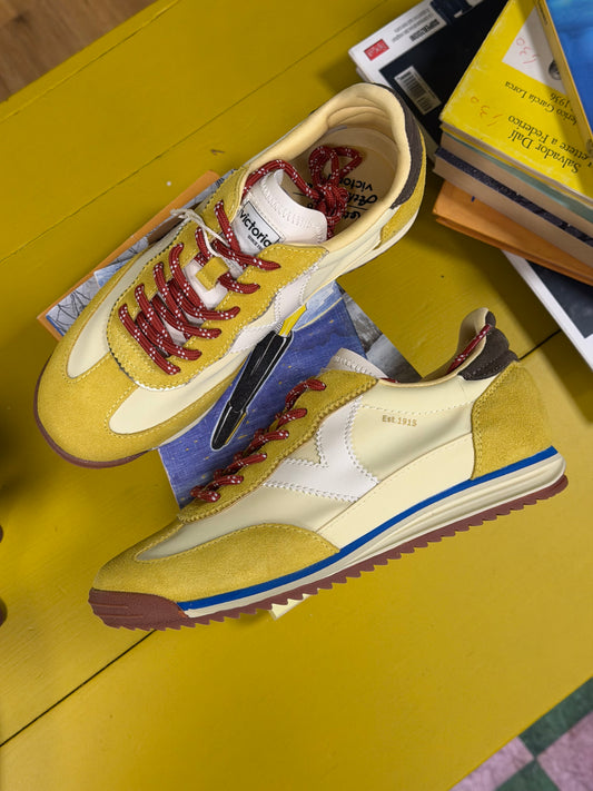 Sneakers tela e camoscio - GIALLO