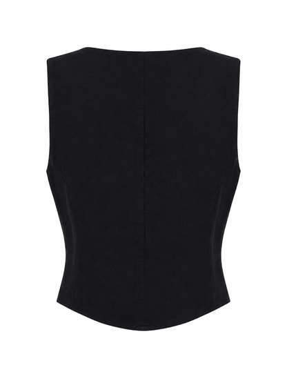Gilet 3 bottoni - NERO