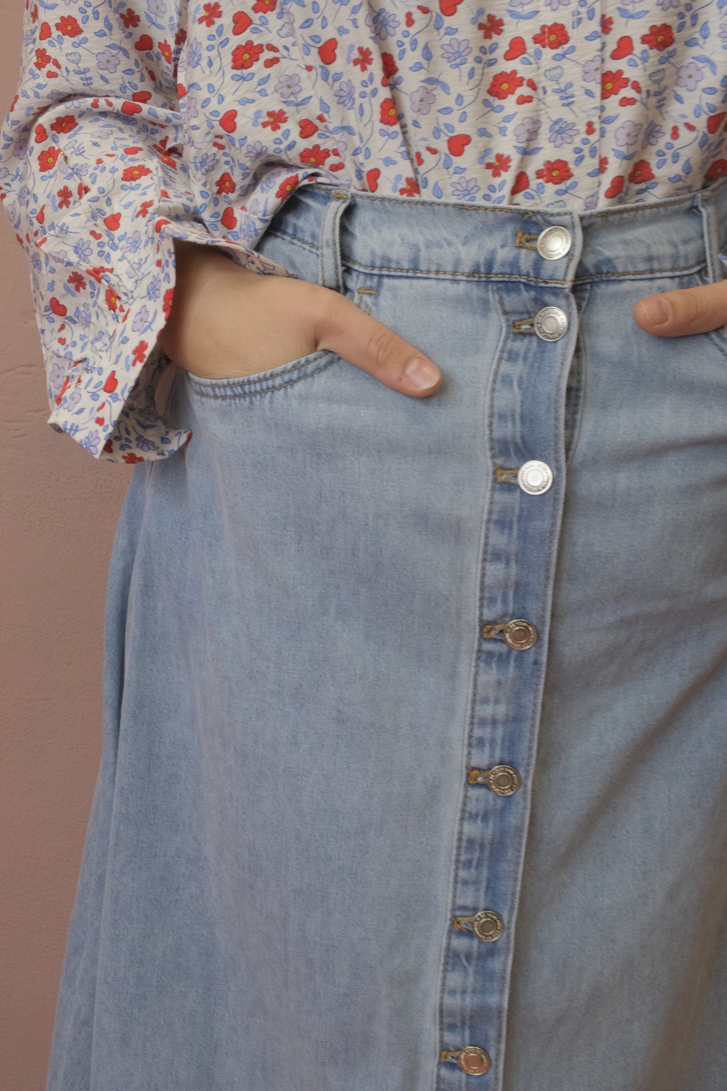 Gonna lunga bottoni - DENIM