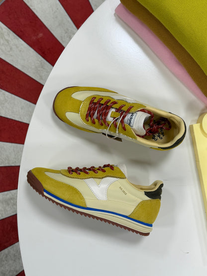 Sneakers tela e camoscio - GIALLO