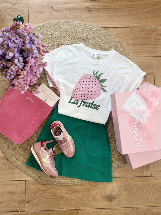 T-shirt con stampa fragola - BIANCO