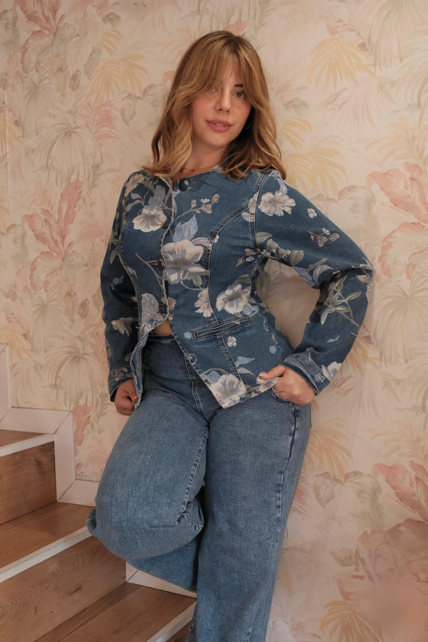Giacca denim floreale - DENIM