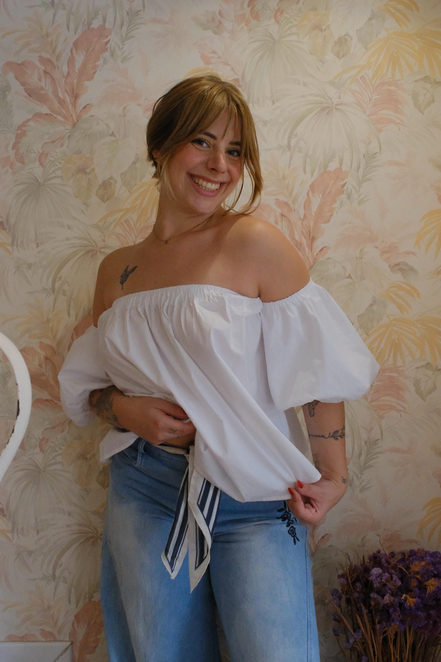 Blusa a palloncino - BIANCO