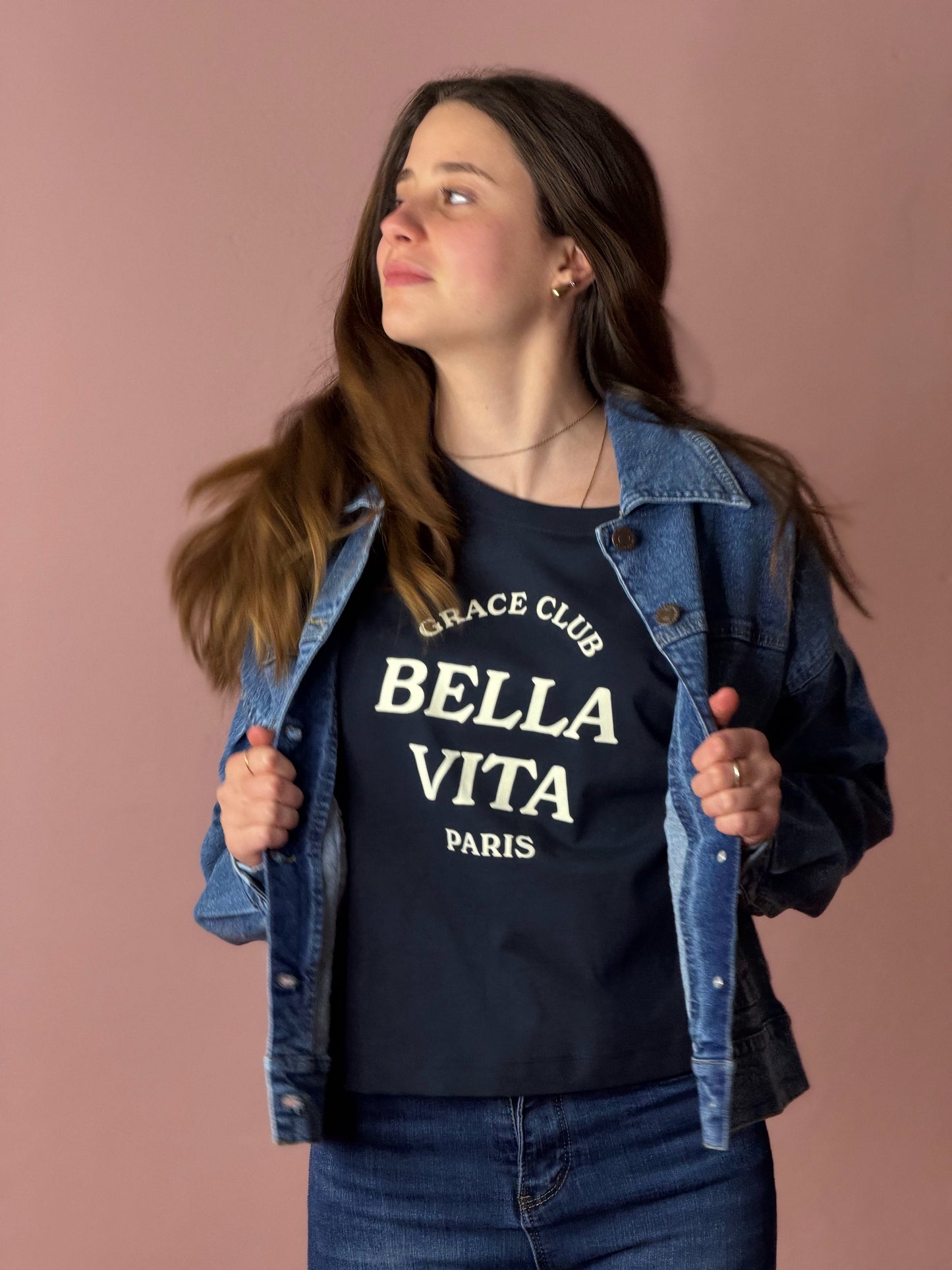 T-shirt stampa Bella Vita - MARINE