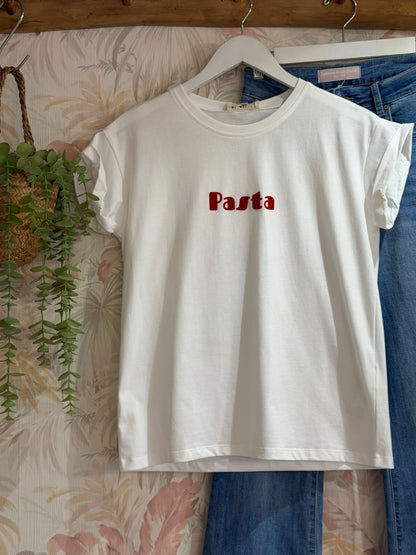 T-shirt stampa Pasta - ROSSO