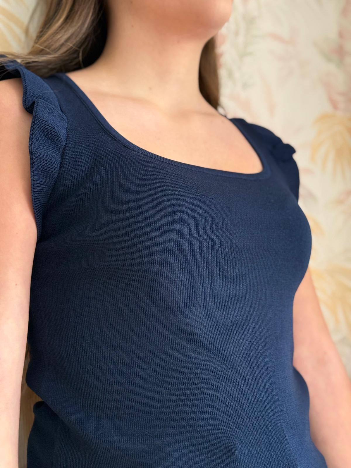 Top YP1388 tinta unita - BLUE