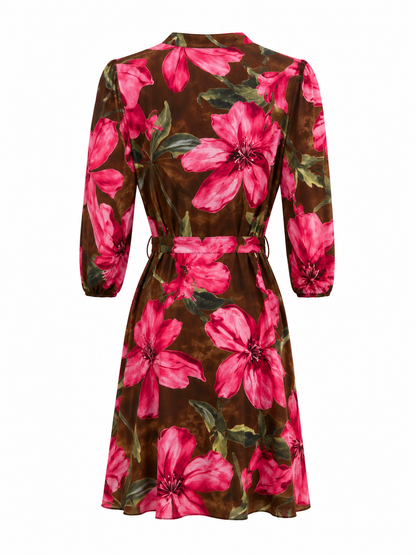 Vestito floreale - MARRONE