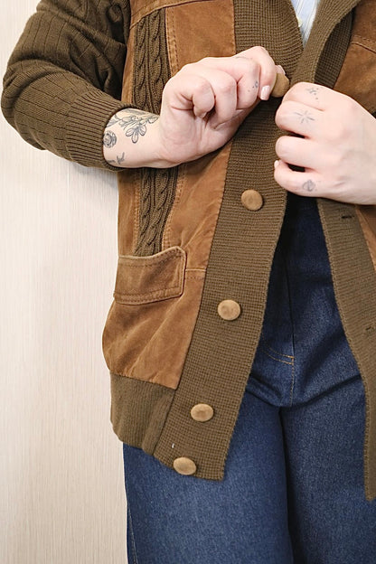 Bomber Vintage in Maglia - MARRONE