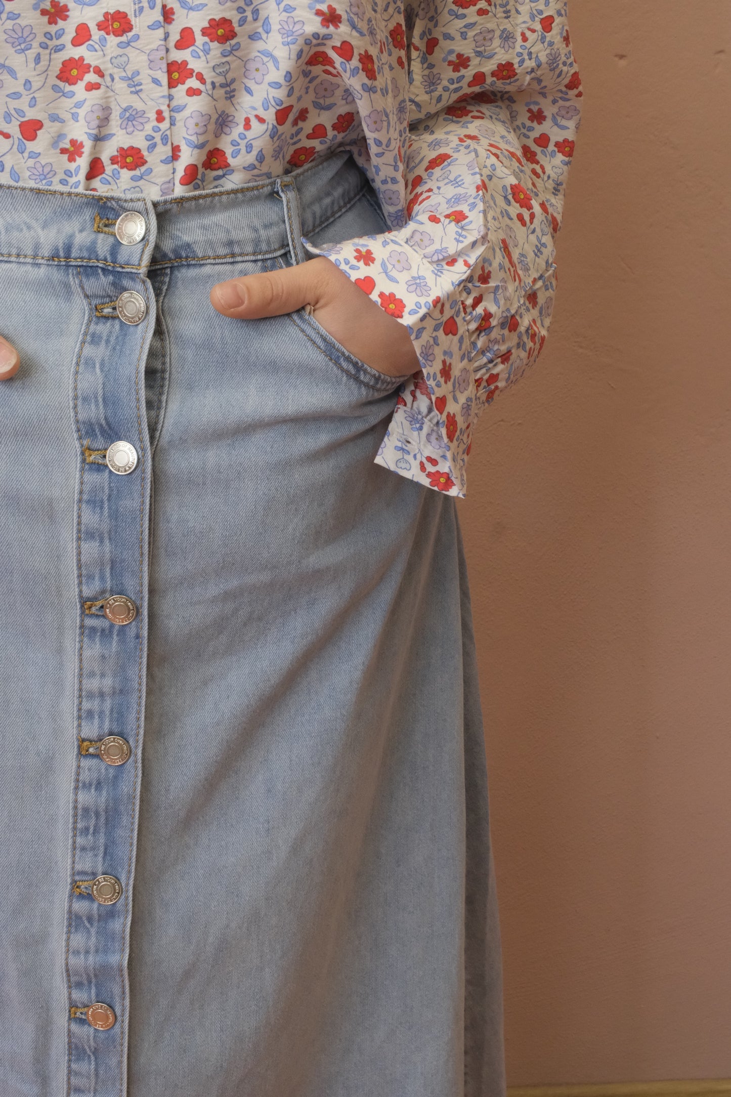Gonna lunga bottoni - DENIM