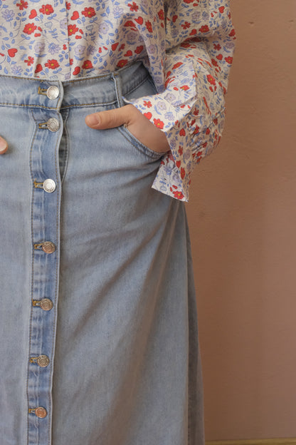 Gonna lunga bottoni - DENIM