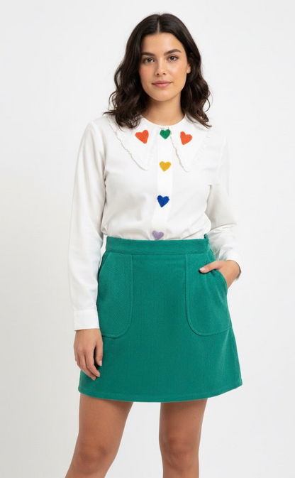 Mini gonna con tasche - VERDE