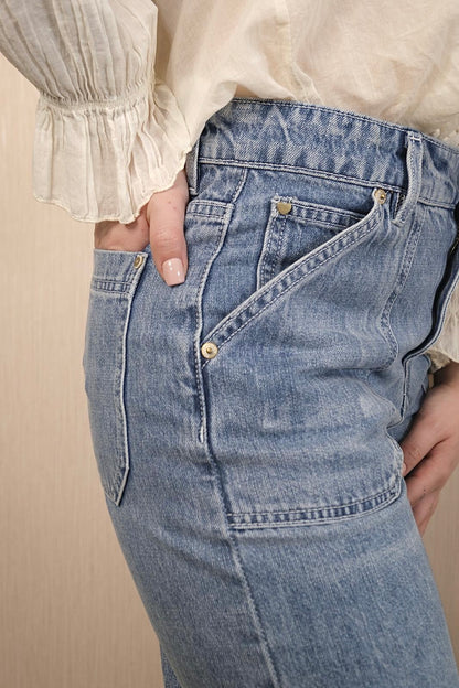 Jeans DY939 palazzo - DENIM CHIARO