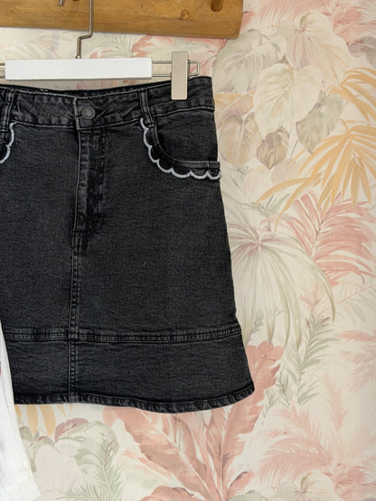 Gonna denim black - NERO