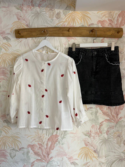 Gonna denim black - NERO