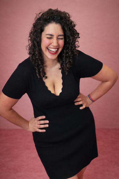 Abito maniche corte elasticizzato - NERO