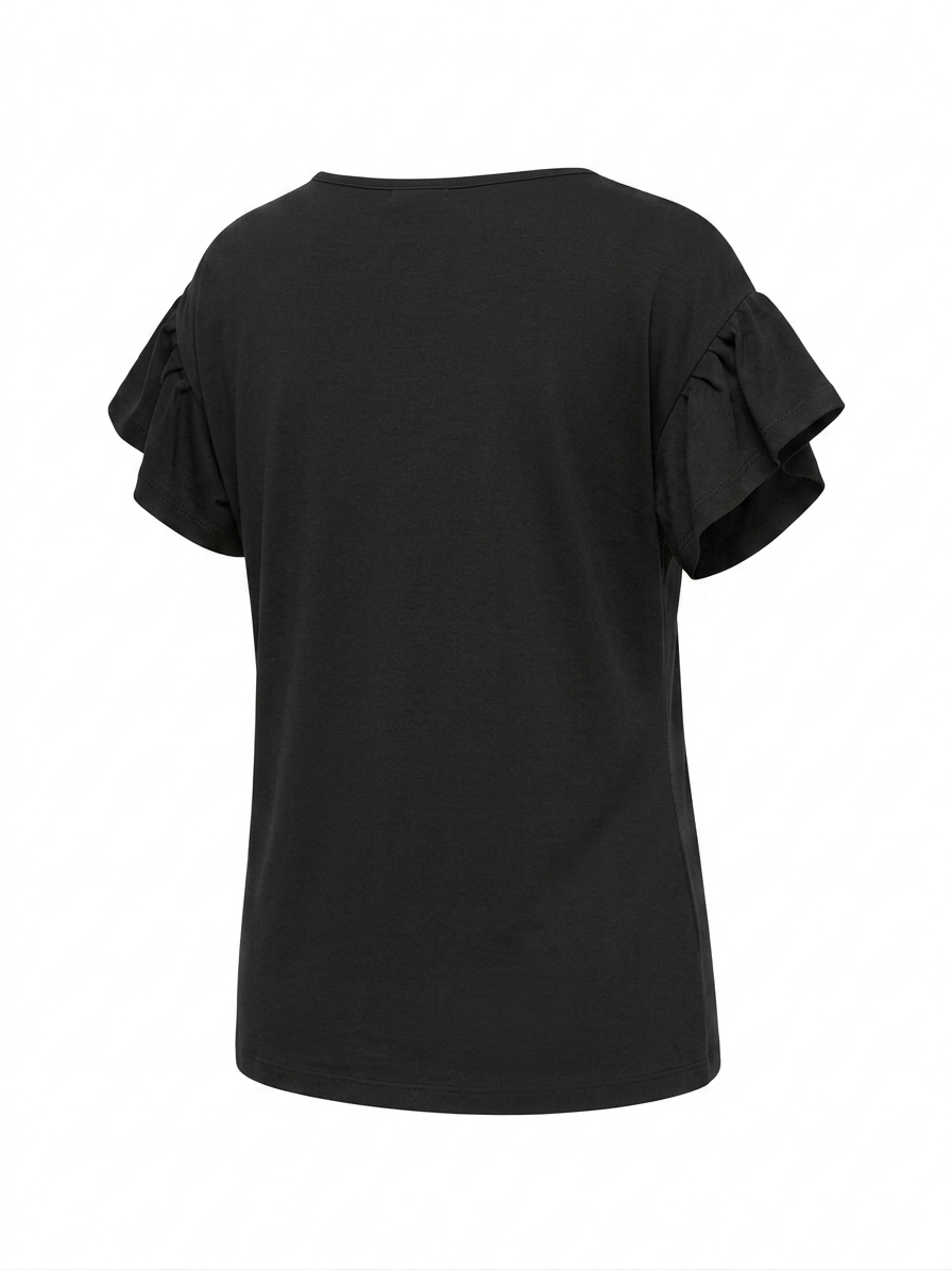 Blusa maglina tinta unita - NERO