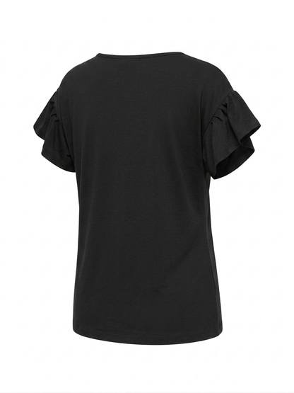 Blusa maglina tinta unita - NERO