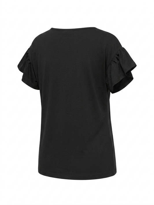 Blusa maglina tinta unita - NERO