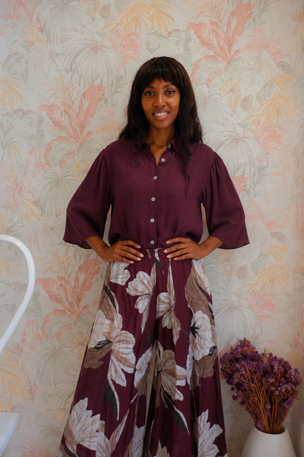 Camicia tinta unita - BORDEAUX