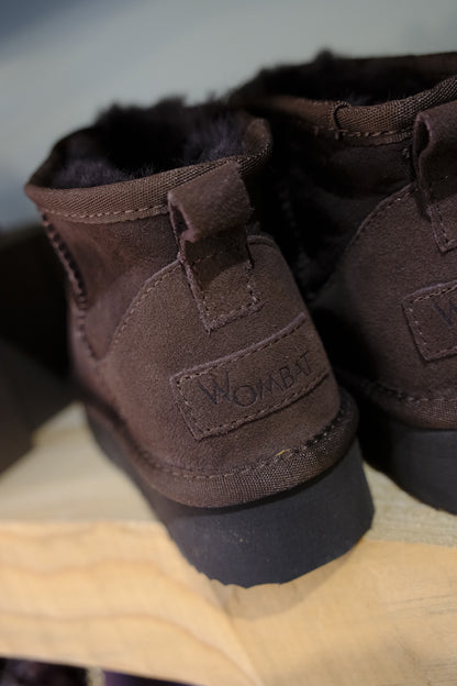 Scarponcini para alta camoscio esterno pelo intern - MARRONE